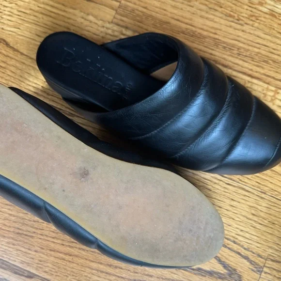 Beklina Ribbed Wedge shoes. Size 10.5. Black leather. - Picture 3 of 3